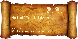 Molnár Milán névjegykártya