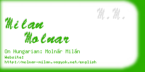 milan molnar business card